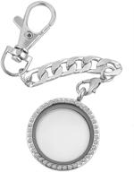 🔑 experience chic elegance with jewelryhouse glass living memory locket keychain - exquisite floating charms magnetic key ring logo