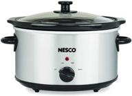 nesco sc-4-25 4 quart oval analog stainless steel slow cooker, silver логотип