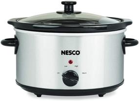 img 1 attached to Nesco SC-4-25 4 Quart Oval Analog Stainless Steel Slow Cooker, Silver