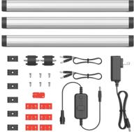 increase kitchen illumination with getinlight's dimmable led under cabinet lighting kit - pack of 3, soft white 3000k, brushed nickel finish, 12-inch логотип