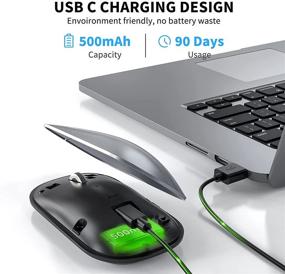 img 3 attached to 🖱️ TeckNet Slim Silent Rechargeable Bluetooth Mouse with USB Receiver - Bluetooth 5.0/3.0 2.4G, 4 Adjustable DPI, Portable Optical Cordless Mice for MacBook, iPad, Windows Computer, Laptop, PC