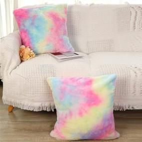 img 1 attached to Decorative Pillows Bedroom Rainbow Cushion