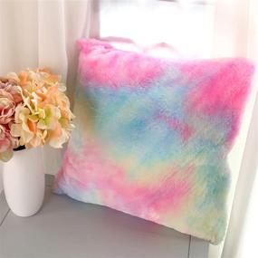 img 4 attached to Decorative Pillows Bedroom Rainbow Cushion