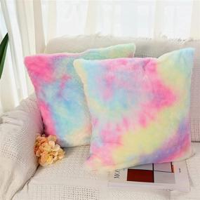 img 2 attached to Decorative Pillows Bedroom Rainbow Cushion