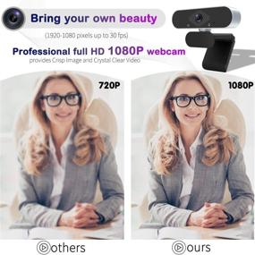 img 3 attached to Web-камера HD с разрешением 1080p с микрофоном для ноутбука, компьютера PC | Полное HD-представление с широким углом обзора 120 🎥 градусов | Профессиональная стриминговая веб-камера для записи, звонков, конференций | USB-камера