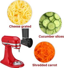 img 3 attached to Slicer Shredder Attachments for KitchenAid Stand Mixer - Cheese Grater, Fresh Prep, and Vegetable Slicer Accessories with 3 Blades