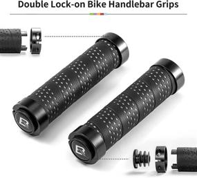 img 1 attached to 🚲 ROCKBROS Double Lock-On Bike Handle Grips - Soft Non-Slip PU, Shock Absorbing for Mountain, MTB, BMX, Beach Cruiser, Scooter, Folding Bike