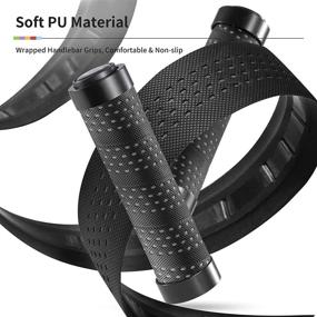 img 2 attached to 🚲 ROCKBROS Double Lock-On Bike Handle Grips - Soft Non-Slip PU, Shock Absorbing for Mountain, MTB, BMX, Beach Cruiser, Scooter, Folding Bike