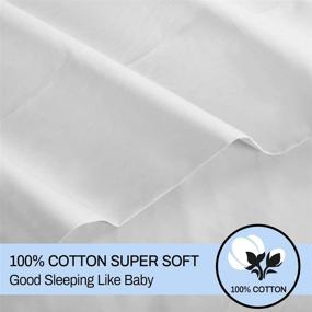 img 3 attached to 🛏️ EASELAND Queen Size Bed Sheet Set – 400 Thread Count Cotton Sheets, 4-Piece Bedding Set with Pillowcases, Deep Pocket Fits 8-14 Inches, White