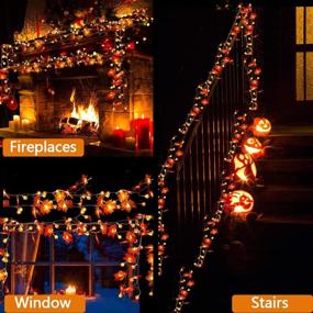 img 1 attached to 🍁 Vibrant Autumn Décor: Thanksgiving Maple Leaves Pumpkin String Light - 2 Pack 40 LED 20ft Christmas Lights for Festive Indoor & Outdoor Decorations, Autumn House, Tree, Fall Garlands - Lighted Pumpkins (Orange Yellow)