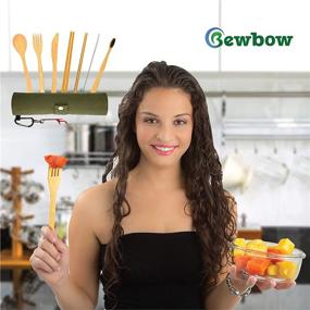 img 2 attached to 🌿 BEWBOW Eco-Friendly Bamboo Utensils Cutlery Set