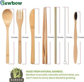 img 3 attached to 🌿 BEWBOW Eco-Friendly Bamboo Utensils Cutlery Set