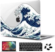 cisoo wave case for macbook air 13 inch 2020-2018 release: ocean hard shell cover with touch id a1932 a2179 a2337 m1 - includes keyboard skin and screen protector logo