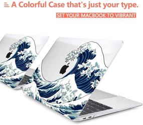 img 1 attached to CiSoo Wave Case for MacBook Air 13 inch 2020-2018 Release: Ocean Hard Shell Cover with Touch ID A1932 A2179 A2337 M1 - Includes Keyboard Skin and Screen Protector