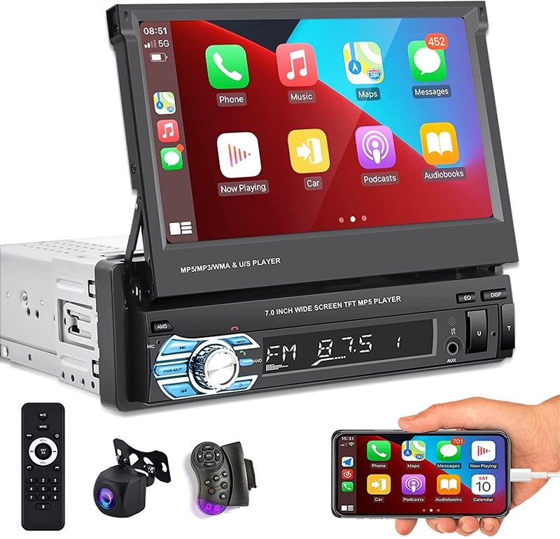 4.11 Din Car Stereo Radio USB AUX MP5 Player Touch Screen Bluetooth Mirror  Link