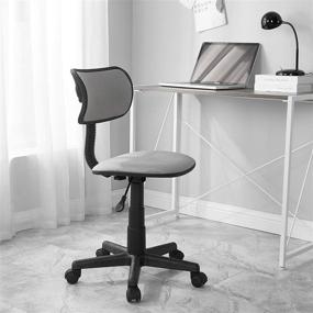 img 1 attached to Crushed Velvet Swivel Task Chair in Dark Grey - Urban Shop