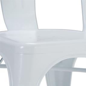 img 2 attached to 🪑 Simpli Home Fletcher Industrial Metal Dining Side Chair (Set of 2) in White: Stylish and Ready to Use