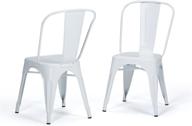 🪑 simpli home fletcher industrial metal dining side chair (set of 2) in white: stylish and ready to use логотип