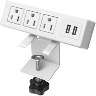 💡 convenient desktop power strip with 3 ac outlets & 2 usb ports for home office funitures logo