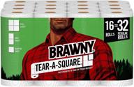 🧻 tear-a-square paper towels, 16 double rolls = 32 regular rolls, 3 sheet size options, quarter size sheets, 1 pack (16 count) logo