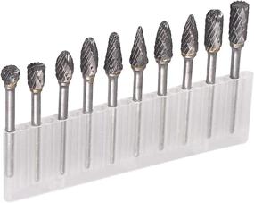 img 1 attached to 🔩 Kamtop Carbide Drill Bits - 15PCS 1/4" 1/8" Tungsten Carbide Burr Set - Double-Cut Rotary Burr Kit 6mm 8mm - Ideal for Rotating Tools