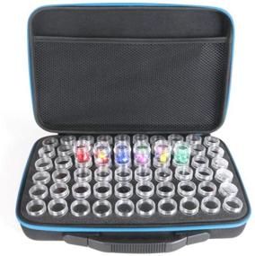 img 4 attached to 🔹 Convenient and Spacious EVA Storage Box: 60 Slot Diamond Painting Storage Case with Shockproof 60 Grids, Perfect for Beads and Accessories - Blue