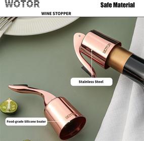 img 1 attached to 🍾 WOTOR Reusable Wine Saver Stoppers Set - Stainless Steel Wine Bottle Plug with Silicone, Leak-proof and Keep Fresh, Rosegold, Pack of 2