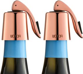 img 4 attached to 🍾 WOTOR Reusable Wine Saver Stoppers Set - Stainless Steel Wine Bottle Plug with Silicone, Leak-proof and Keep Fresh, Rosegold, Pack of 2