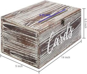 img 1 attached to 🎁 Rustic Torched Wood Wedding Gift Cards Holder Box: Secure Slot Lid & Antique Hinge Lock