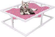 🐾 a.fati elevated pet bed with reversible pet mats - cat bed, summer winter dog bed hammock, puppy nest camping bed - portable indoor/outdoor pet lounge with detachable cover logo