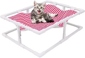 img 4 attached to 🐾 A.FATI Elevated Pet Bed with Reversible Pet Mats - Cat Bed, Summer Winter Dog Bed Hammock, Puppy Nest Camping Bed - Portable Indoor/Outdoor Pet Lounge with Detachable Cover