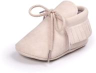 👶 adorable baby boys girls moccasin sneakers with soft sole, tassels & anti-slip: perfect prewalkers logo