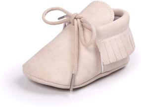 img 4 attached to 👶 Adorable Baby Boys Girls Moccasin Sneakers with Soft Sole, Tassels & Anti-Slip: Perfect Prewalkers