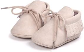 img 1 attached to 👶 Adorable Baby Boys Girls Moccasin Sneakers with Soft Sole, Tassels & Anti-Slip: Perfect Prewalkers