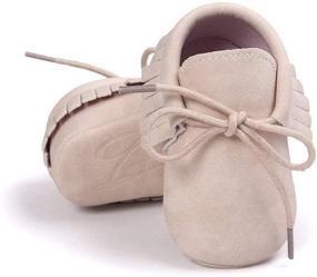 img 2 attached to 👶 Adorable Baby Boys Girls Moccasin Sneakers with Soft Sole, Tassels & Anti-Slip: Perfect Prewalkers