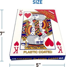 img 3 attached to 🃏 Giant 5" X 7" Playing Cards - Fun Jumbo Deck for Kids, Teens, and Seniors - Easy-to-Read Large Print - Perfect for Poker and More!