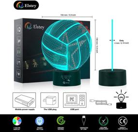 img 2 attached to Volleyball 3D Lamp - Optics Illusion Night Light, Elstey, 7 Color Changing Touch Switch, Acrylic, Flat, ABS Base, USB Cable, Decoration Lamps for Christmas Gifts...