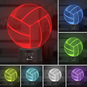 img 3 attached to Volleyball 3D Lamp - Optics Illusion Night Light, Elstey, 7 Color Changing Touch Switch, Acrylic, Flat, ABS Base, USB Cable, Decoration Lamps for Christmas Gifts...