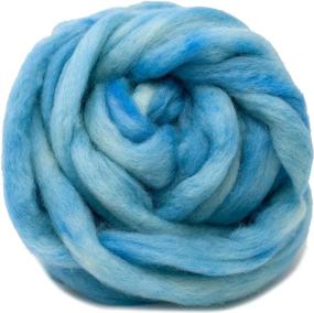 img 4 attached to 🧶 Wool Roving Hand Dyed: Super Soft BFL Combed Top for Easy Hand Spinning - Artisanal Craft Fiber for Felting, Weaving, and Embellishments - Baby Blue, 4 Ounce
