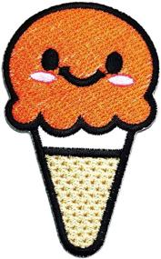 img 3 attached to PARITA Orange Flavored Ice Cream Fruit Cartoon Embroidered Iron On Or Sew On Patch Craft Decorative Repair Logo Jeans Jacket Clothing Handbag Shoes Caps Fabric