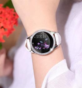 img 2 attached to 📱 Luxury Ladies Smart Touch KW20 Smartwatch with Dazzling Rhinestones - IP68 Waterproof, Bluetooth, Sleep & Heart Rate Monitor, Pedometer, Physiological Reminder, Camera - White