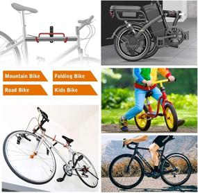 img 2 attached to 🚲 Nuovoware Bike Wall Mount: Foldable Bicycle Garage Horizontal Hook Storage System with Anti-Scratch Bicycle Holder Hook - Ideal for Garage, Indoor, and Shed (Screws Included)