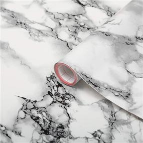 img 4 attached to 🔳 d-c-fix Self-Adhesive Peel and Stick Waterproof Film in Marble White, measuring 26.5'' x 78.7'', Ideal for Kitchen and Bathroom Countertops and Cabinets