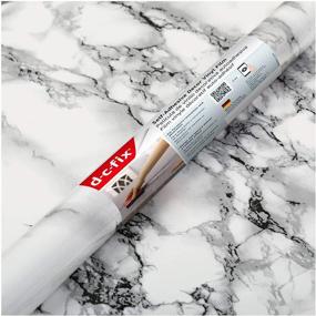 img 1 attached to 🔳 d-c-fix Self-Adhesive Peel and Stick Waterproof Film in Marble White, measuring 26.5'' x 78.7'', Ideal for Kitchen and Bathroom Countertops and Cabinets