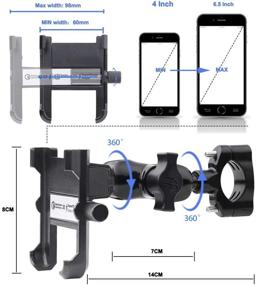 img 1 attached to 📱 iMESTOU Алюминиевый держатель для телефона для мотоцикла: Водонепроницаемый быстрая зарядка для iPhone/Samsung на транспортных средствах от 10 до 24 Вольт.