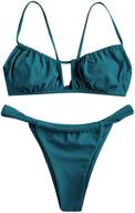 zaful spaghetti strap cutout keyhole ruched tie cami bikini set swimsuit for women logo