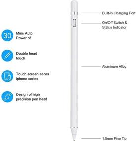 img 2 attached to 🖊️ High Sensitivity Active Stylus Pencil for Apple - Perfect for Drawing & Writing on Touch Screen Devices: Tablet, Smartphone - Compatible with Apple, Kid & Student-Friendly - White