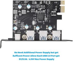 img 1 attached to 💻 Bitcoin Miner PCIe USB 3.0 Card Type C USB Card - Enhanced Superspeed (5Gbps) with (3) USB A & (1) USB C Pcie Card