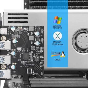 img 2 attached to 💻 Bitcoin Miner PCIe USB 3.0 Card Type C USB Card - Enhanced Superspeed (5Gbps) with (3) USB A & (1) USB C Pcie Card