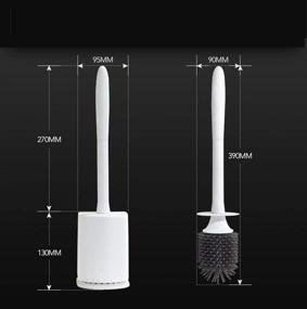 img 3 attached to Pure White Toilet Brush Bathroom Set: Sturdy Handle, Soft Silicone Bristles for Effective Cleaning